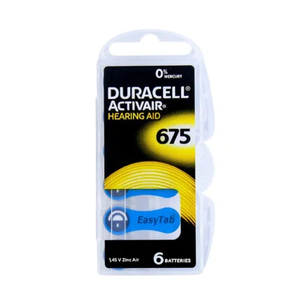 DURACELL ACTIVAIR Hearing Aid Size 675 PR44 Zinc Air Batteries 1.45V / 6-Packs